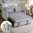 thumbnail image 4 of 3 in 1 Sleeper Sofa Bed, Pull Out Couch, Convertible Futon Loveseat with krest, Dinotefuran Living Room Chaise Lounr Home Apartment Office, Grey, 4 of 7