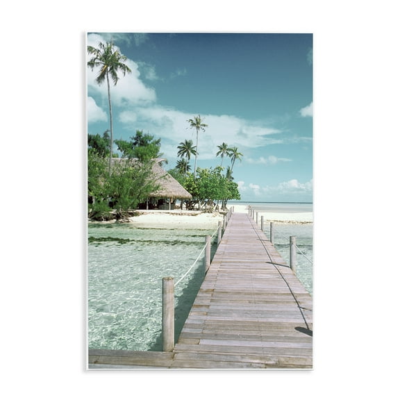 Stupell Industries Tropical Bungalow Bridge Nautical & Beach Photography Unframed Art Print Wall Art, 10 x 15