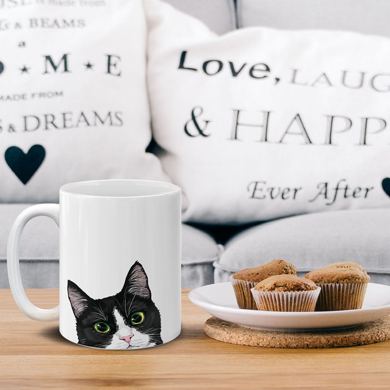 Tuxedo Cat Black White Ceramic Coffee Tea Mug Cup 11 Oz 