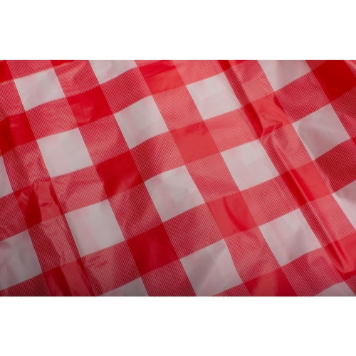 40 in x 100 ft Red Gingham Plastic Table Roll 1 ct.