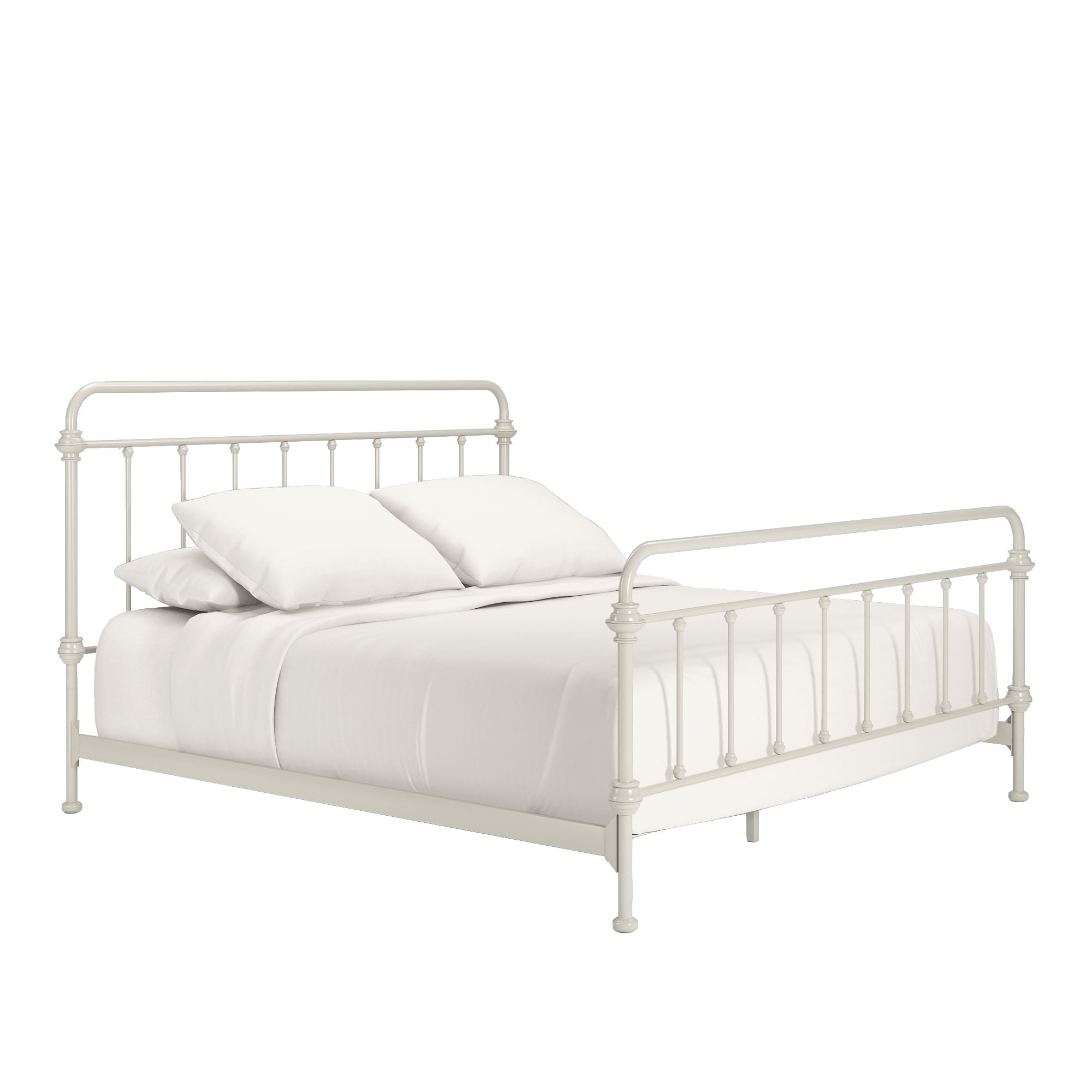Weston Home Nottingham Metal King Bed, Silver Birch