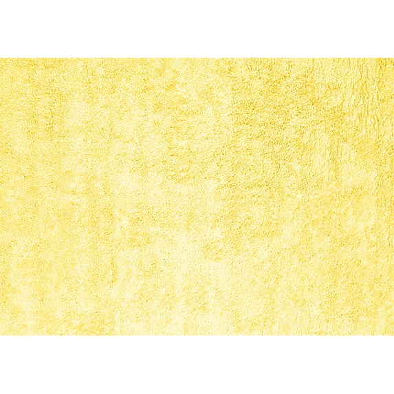 Ahgly Company Machine Washable Indoor Rectangle Solid Yellow Modern Area Rugs, 8' x 10'