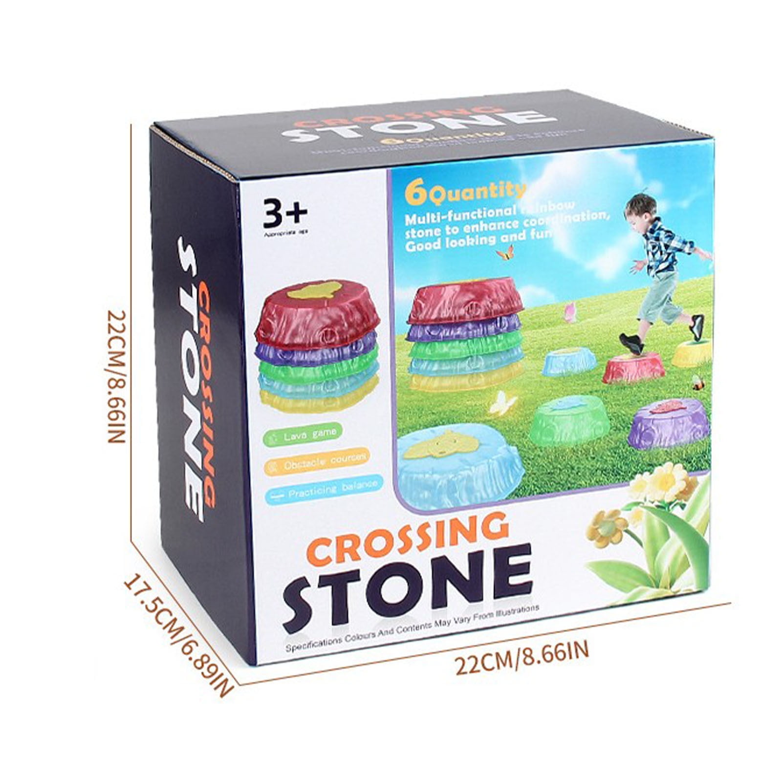 Stepping Stones Set for Kids,Non-Slip Balance River Stones Jumping Stones,Indoor Outdoor Toys,Preschool Obstacle Course Sensory Fitness Equipment Gross Motor Toys for Toddlers 3 - 6