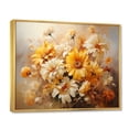 thumbnail image 2 of Designart "Beige Sunflowers love expression IV" Floral Floater Framed Wall Art Living Room, 2 of 7