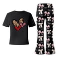 thumbnail image 4 of Tiijoy Girls Valentine's Day Outfits Bow Heart Print Short Sleeve Tee Pants Set, Sizes 9-10, 4 of 4