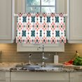 thumbnail image 2 of Yayeee Kitchen Curtains Tier Pair Light Filtering 27"x24" Rod Pocket Short Cafe Window Panel, Flowers Geometric Pattern, 2 of 7