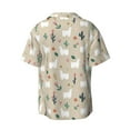 thumbnail image 2 of Wukai Cute Alpaca Men's Casual Short-Sleeve Button Down Shirt - Lightweight Summer Dress Shirt for Daily Wear-Large, 2 of 7
