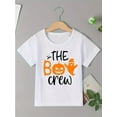 thumbnail image 1 of Halloween T-shirt - halloween the boo crew bat pumpkin printed t shirt girls boys halloween gift shirt Fall Shirt summer short sleeve shirt funny kids clothes, 1 of 6