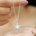 thumbnail image 6 of Rosec Jewels Lab Created Diamond Snowflake Pendant with Chain (Ef-Vs Quality) - Winter Necklace for Christmas - Ready to Gift for Women, 14K White Gold, 6 of 8