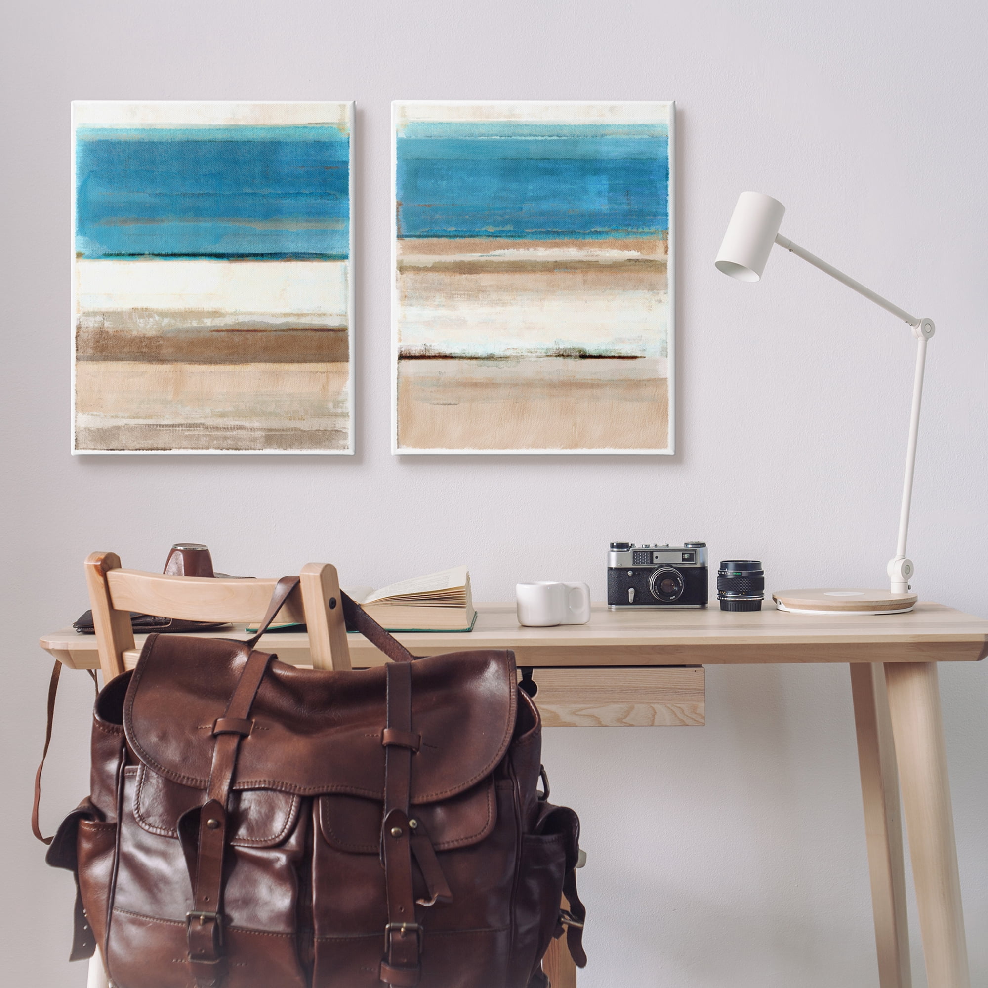Stupell Industries Abstract Nautical Abstraction Abstract Painting Gallery Wrapped Canvas Art Print Wall Art, 24 x 30, Set of 2