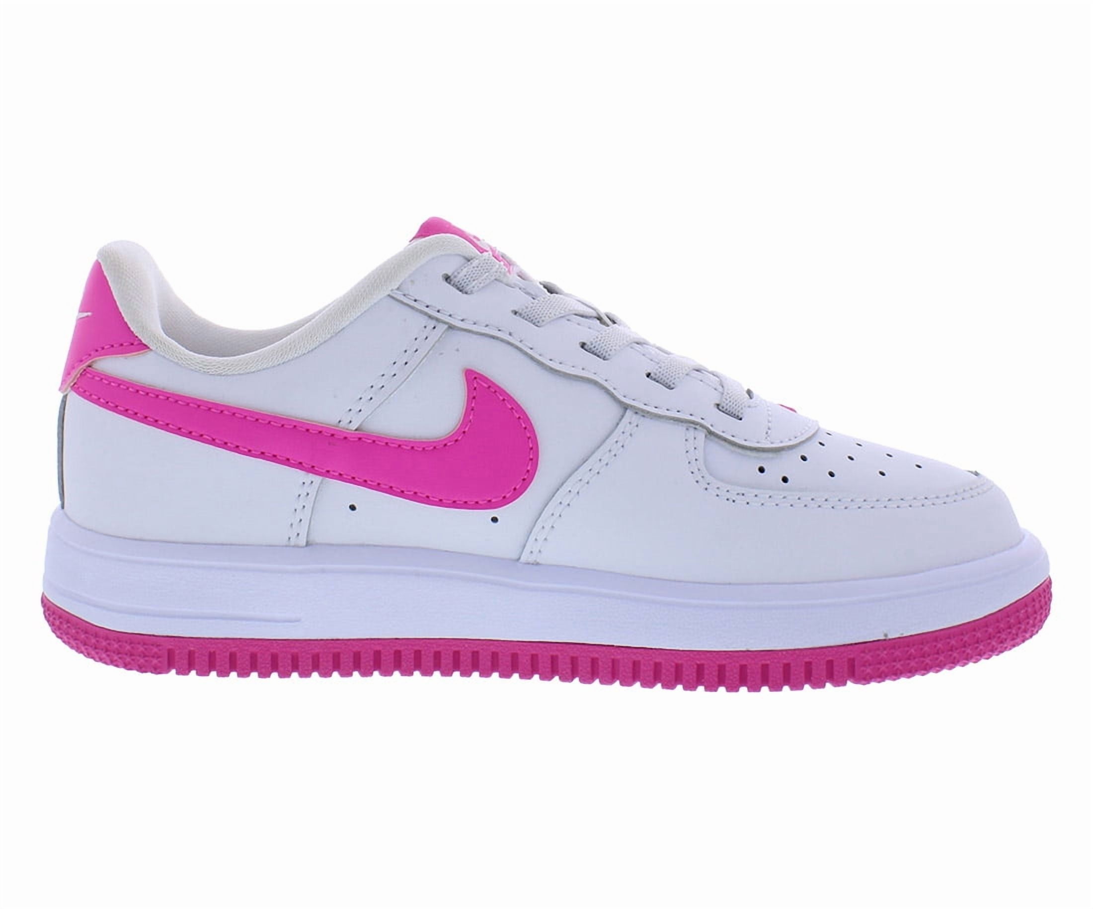 Nike Force 1 Low Easyon PS Girls Shoes Size 8, Color: White/Laser Fuchsia