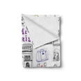 thumbnail image 2 of Hipster Soft Flannel Fleece Blanket, Paris Culture in Doodle Style Drawing Eiffel Tower Beret Croissant Blue Cheese Taxi, Cozy Plush for Indoor and Outdoor Use, 60" x 80", Multicolor, by Ambesonne, 2 of 6