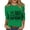 Green, variant on Women's T-Shirts America 250 Patriotic Flag Graphic Crew Neck 3/4 Sleeve Anniversary Top