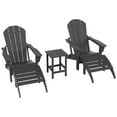 thumbnail image 4 of Polytrends  Laguna Hdpe All Weather Outdoor Patio Foldable Adirondack Chairs Conversation Set (5-Piece Set) Gray, 4 of 5