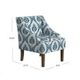 thumbnail image 3 of HomePop Classic Swoop Arm Accent Chair, Blue Ikat Medallion Print, 3 of 9