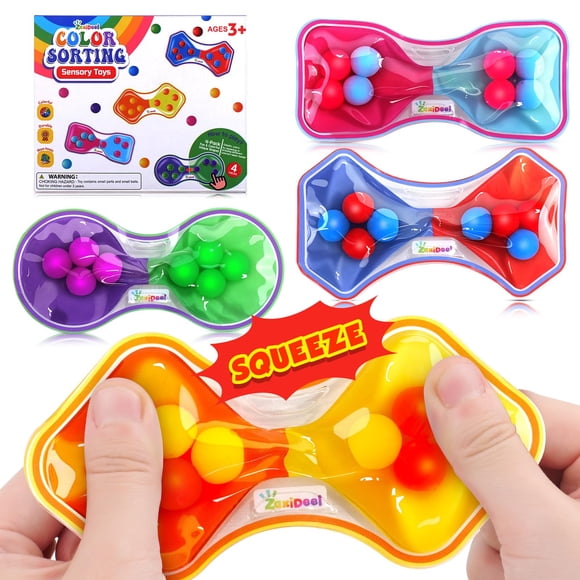 Set de juguetes sensoriales ZaxiDeel, paquete de 4, clasificadores de colores para niños