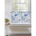 thumbnail image 3 of Navy Blue Coral Half Window Curtains 24 Inches Long, Summer Beach Coastal Ocean Nautical Window Treatment Curtain Drapes, Short Curtains Tiers for Kitchen Over Sink, 27.5"x24", 2 Panels, 3 of 7
