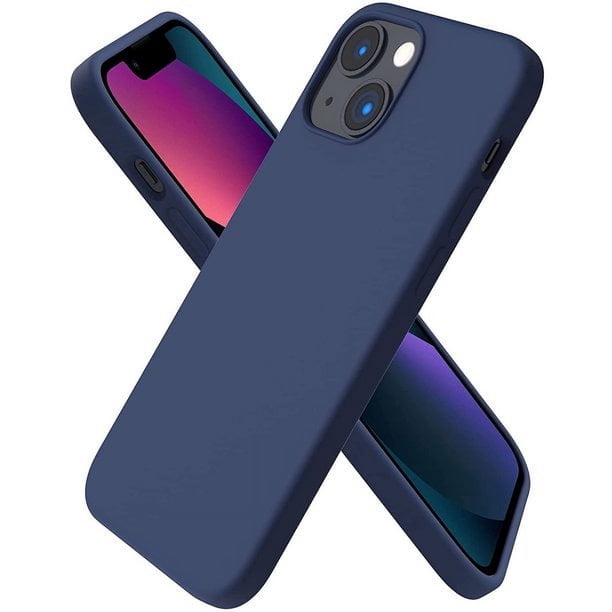 Entronix Funda de Silicona para iPhone 14 Pro, Suave Al Tacto, Antiarañazos y Antigolpes, Color Azul Marino