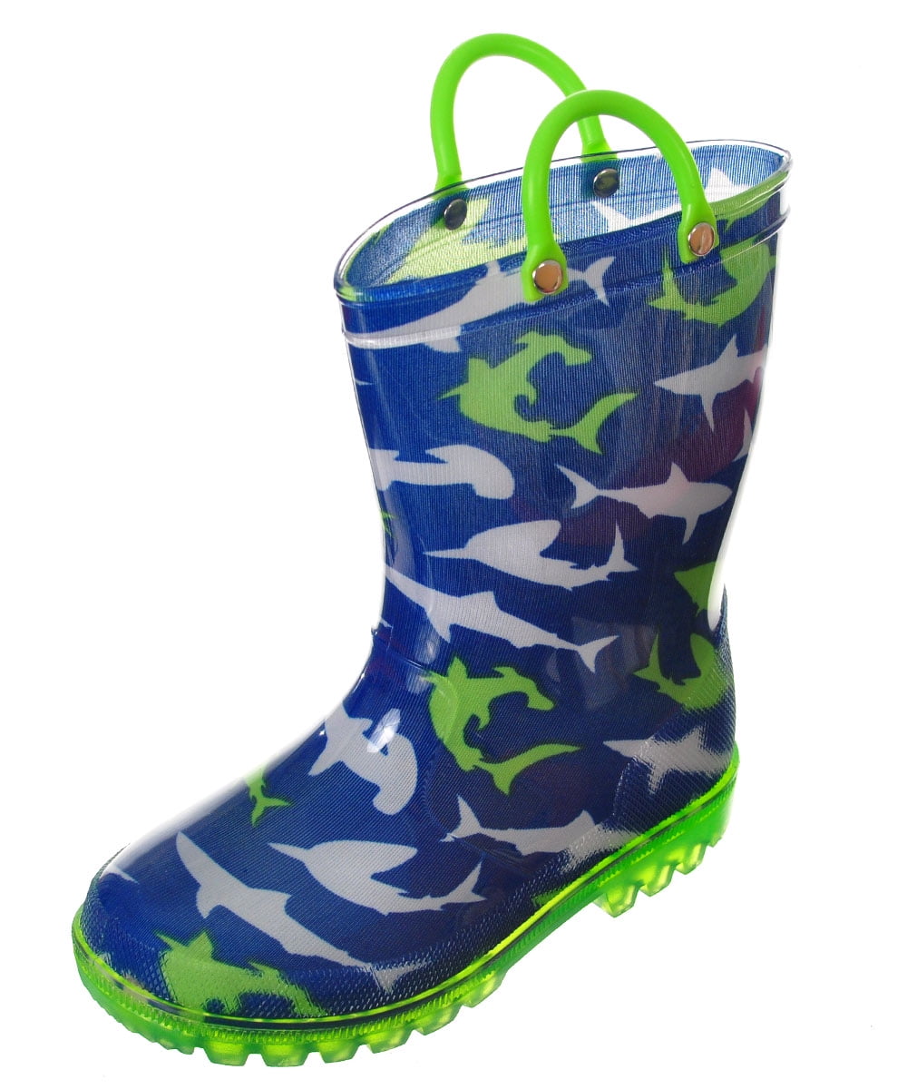 lilly Lilly Boys' "Ocean Swim" LightUp Rain Boots (Toddler Sizes 5