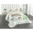 thumbnail image 3 of Ambesonne Hedgehog Quilted Bedspread Set 3 Pcs, Colorful Animal Food, King Size, Multicolor, 3 of 5