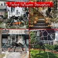 thumbnail image 5 of 276" Halloween Spider Web and 79" Giant Halloween Spider Halloween Decorations Virtual Realistic Hairy Spider Halloween Outdoor Indoor Decoration, 5 of 8
