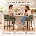 thumbnail image 2 of SESSLIFE Bar Stools Set of 2, 26" Counter Height Bar Stools with Open Back, Modern Upholstered Kitchen Island Stools with Solid Wood Legs, Bar Chairs for Dining Room, Green, 2 of 9