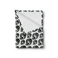 thumbnail image 2 of Tattoo Soft Flannel Fleece Throw Blanket, Tattoo Style Young Woman Portrait with Luxuriant Hair Female Fashion Concept, Cozy Plush for Indoor and Outdoor Use, 50" x 60", White and Black, by Ambesonne, 2 of 5