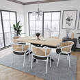 thumbnail image 2 of LeisureMod Ervilla Modern Dining Chair with White Powder Coated Steel Legs and Wicker Back, Set of 4, 2 of 14