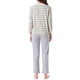 thumbnail image 3 of Conjunto de lounge para mujeres ATHLECHIC de algodón con estampado de fresas a rayas y puntos, camiseta de manga larga con cuello redondo, conjunto de pantalones con patrón lindo, pijama XS a rayas, 3 of 6