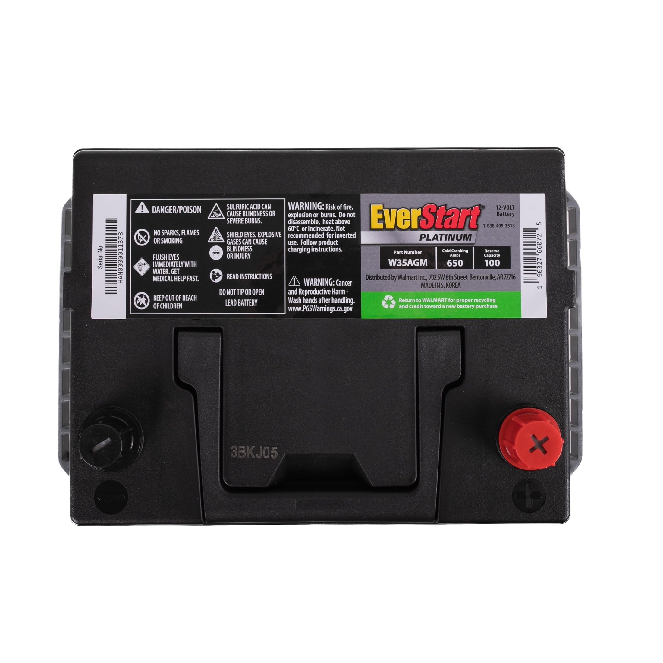 EverStart Platinum AGM Battery, Group Size 35 Automotive Battery