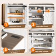 thumbnail image 4 of GloryStar TV Stand for 75 Inch TV, Mid Century Modern Entertainment Console with Sliding Barn Doors and Open Storage, 4 of 7