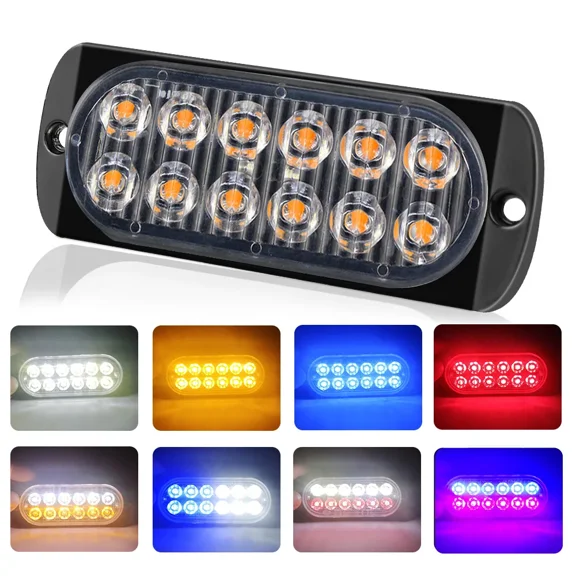 2pcs Led Warning Light Cheap Grille Emergency Lamp Lightbar Truck Car Beacon Lamp Amber Traffic Light 12V 24V Car Light Lighting