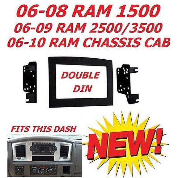 06 07 08 09 10 DODGE RAM CAR STEREO RADIO DOUBLE DIN INSTALLATION DASH KIT PANEL