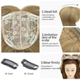 thumbnail image 4 of Benehair Mix Brown Wave Curl Hair Toppers with Bangs for Women with Thinning Hair Synthetic Hair Extensions Clip in Hair Top Invisible Seamless Hairpieces 14 inches, 4 of 7