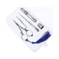 thumbnail image 4 of Sewing Scissors Set Vintage Embroidery Tool Alloy Awl Threader Thimble Needle Case Kit, 4 of 9