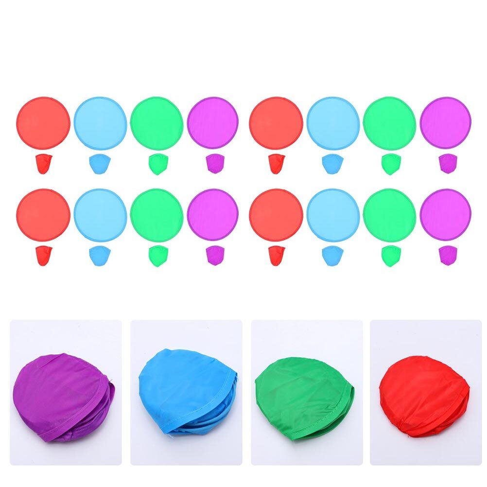 64 Pcs Round Fan Folding Flying Plate Plaything Childrens Toys Kids Rings Disc Dog Throwing