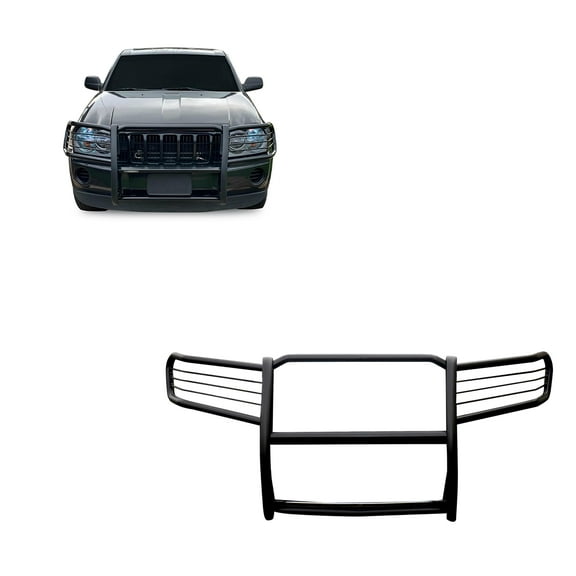 Black Horse Grille brush Bumper Guard Modular Black Compatible with 2005-2010 Jeep Grand Cherokee-17A080200MA