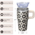 thumbnail image 3 of 20oz Geometric Design Stainless Steel Cup with Handle, Insulated Double Wall Travel Coffee Tumbler Leak-Proof, 3 of 5