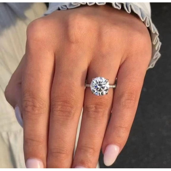 2.00ct Moissanite 14k White Gold Over with Accents 4 Prong Engagement Solitaire Ring Jewelry Size 7 no.