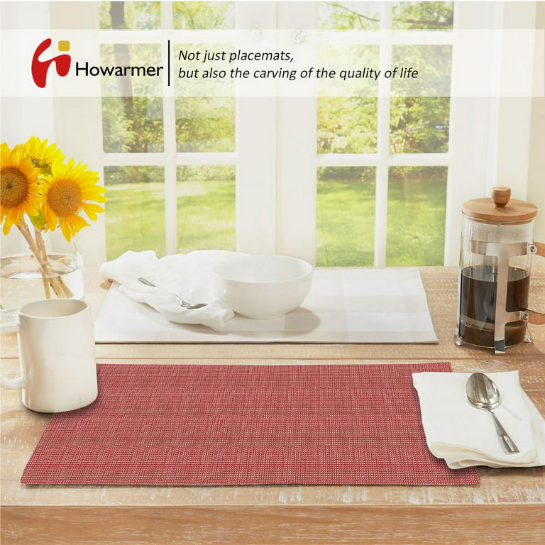 Placemats Set of 4 for PVC Dining Table Woven Vinyl Non-Slip