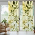 thumbnail image 3 of 2 Panels Outdoor Curtains for Patio Waterproof 54"x84" Sage Green Leaves Weatherproof Privacy Outsides Curtains, Summer Botanical Farmhouse Watercolor Leaf Grommet Thermal Drapes for Cabana Porch, 3 of 8