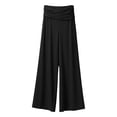 thumbnail image 6 of Pants for Women Coral Fold Over Yoga Pants Solid Wide Leg Loose Fit Ruched Waist Pants for Yoga Sports Everyday Yoga Pants Women, 6 of 8