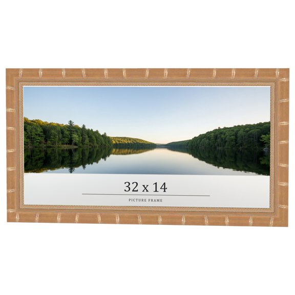 32x14 Frame Gold Real Wood Picture Frame Width 1.5 inches | Interior Frame Depth 0.5 inches |