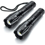 DELXO Flashlights High Lumens, Tactical Flash Light 2 Pack, LED Handheld Flashlights With 5 Modes, Zoomable, Water Resistant, EDC Flashlight for Camping, Outdoor, Emergency, Hiking, Survival