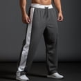 thumbnail image 2 of XIYON Mens Casual Pants Joggers Wide Leg Sweatpants Trousers Pocket Drawstring Elastic Waist Color Block Comfort Breathable Fashion Casual Pant Leisure, 2 of 8