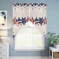 thumbnail image 5 of 4th of July Kitchen Window Curtains, Swag Curtains Valance for Bedroom Living Room Bathroom, Patriotic Blue Red Star Independence Day Rod Pocket Window Treatment Curtain Block Drapes 2 Panels 36"x36", 5 of 7