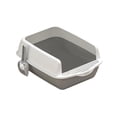 thumbnail image 4 of Cat Litter Tray, Cat Litter Box Anti Splashing Sturdy with High Side Large Tall Gray, 4 of 9