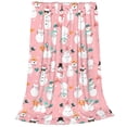 thumbnail image 2 of Fotbe Cute Pink Snowman Cat Manta de Franela Acolchonada con Estampado, Súper Suave y Esponjosa, Extra Grande para Sofá, Cama, Uso Todo el Año-60"x50", 2 of 7