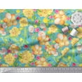 thumbnail image 2 of Soimoi Crepe Silk Fabric Flower & Leaves Watercolor Printed Fabric 1 Yard 42 Inch Wide, 2 of 3