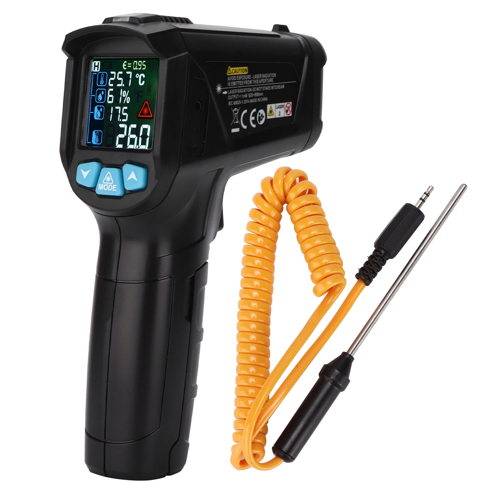 IR Thermometer, Color Screen Infrared Temperature Meter For Industrial